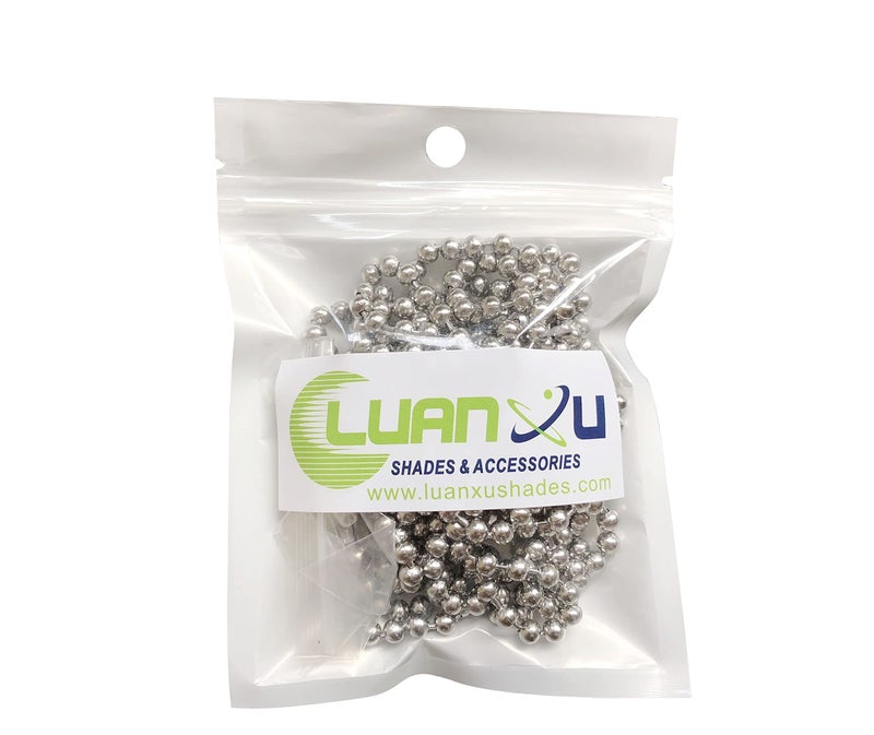 Luanxu 4.5 mm Stainless Steel Bead Chain for Blinds & Shades with 5 Connectors, Fix or Replace for Broken Roller Shade Chain, Great Pulling Force & Rustproof (#10, 3 Meters) - Image 2
